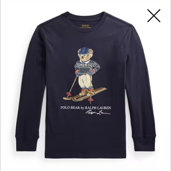 NWT Polo Ralph Lauren Boy's Classic Long Sleeves T-shirt - Navy - Picture 2 of 7